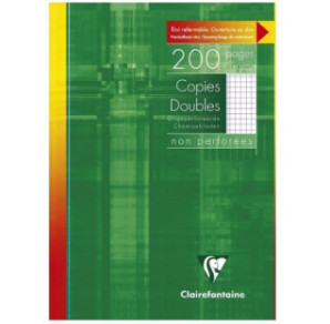 COPIE-DOUBLE CLAIREF. A4 100FLS NON PERF. SANS MARGE