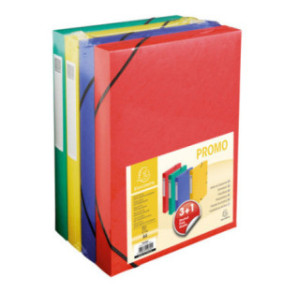 BOXE CLASSEM. A4 40MM CARTON EXACOMPTA ASS. 4PCS