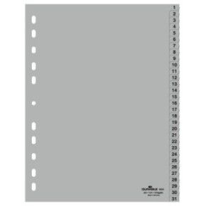 INTERCAL. A4 NUMER. PLAST. 1-31 GRIS DURABLE