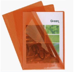 CHEMISE PLAST. A4 TRANSP. EXACOMPTA CRISTAL ORANGE 100PCS