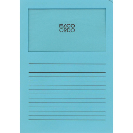 CHEMISE CART. A4 FENETRE ELCO BLEU 10PCS