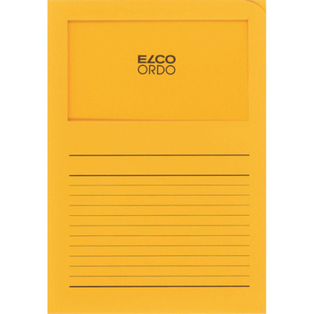 CHEMISE CART. A4 FENETRE ELCO JAUNE OR 10PCS