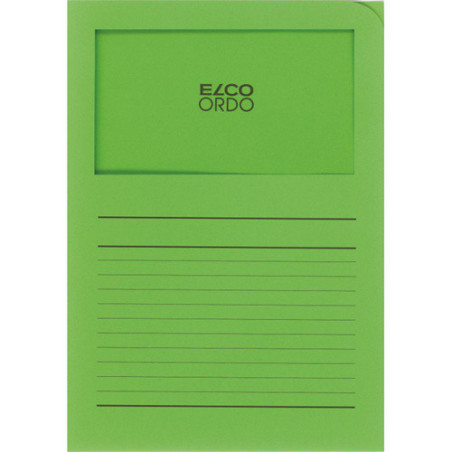 CHEMISE CART. A4 FENETRE ELCO VERT 10PCS