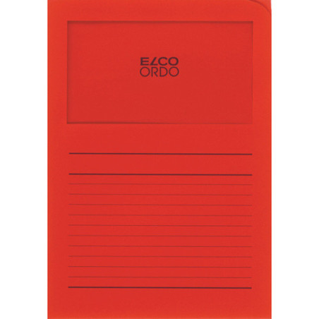 CHEMISE CART. A4 FENETRE ELCO ROUGE 10PCS