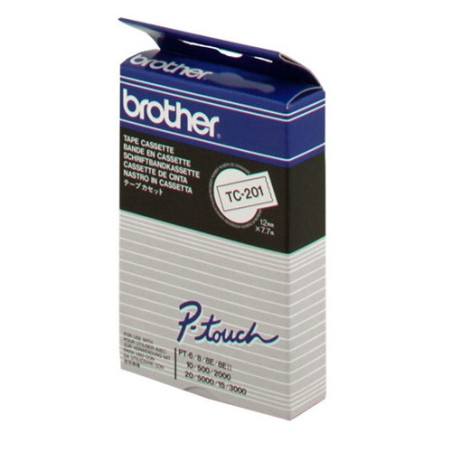 RUBAN BROTHER PT TC 12MM BLANC/NOIR