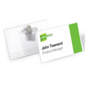 BADGE DURABLE 54X90MM AVEC CLIP+EPINGLE