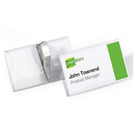 BADGE DURABLE 40X75MM AVEC CLIP