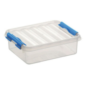 BOITE DE RANGEMENT 1L 20x15x6CM TRANSP. BLEU