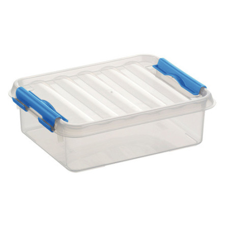 BOITE DE RANGEMENT 1L 20x15x6CM TRANSP. BLEU