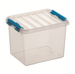 BOITE DE RANGEMENT 3L 20X15X14CM TRANSP. BLEU
