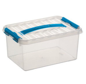 BOITE DE RANGEMENT 6L 30X20X14CM TRANSP. BLEU