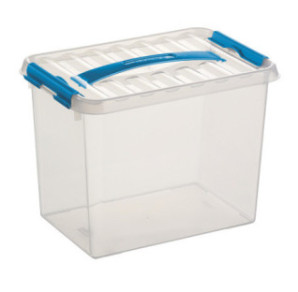 BOITE DE RANGEMENT 9L 30X20X22CM TRANSP. BLEU