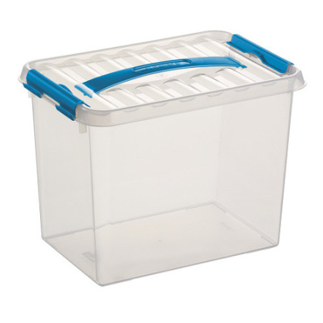 BOITE DE RANGEMENT 9L 30X20X22CM TRANSP. BLEU