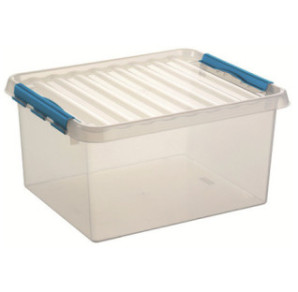 BOITE DE RANGEMENT 36L 50X40X26CM TRANSP. BLEU
