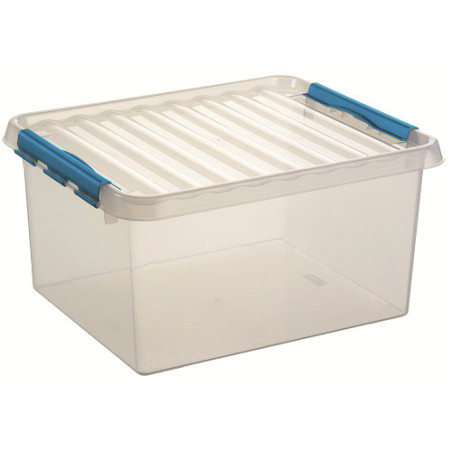 BOITE DE RANGEMENT 36L 50X40X26CM TRANSP. BLEU