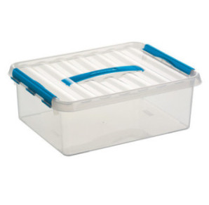 BOITE DE RANGEMENT 12L 40X30X14CM TRANSP. BLEU