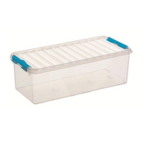 BOITE DE RANGEMENT 9,5L 48,5X19X14,7CM TRANSP. BLEU