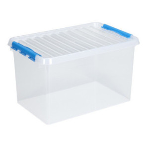 BOITE DE RANGEMENT 62L 60X40X34CM TRANSP. BLEU