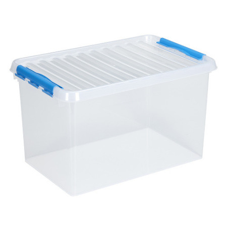 BOITE DE RANGEMENT 62L 60X40X34CM TRANSP. BLEU