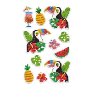 AUTOCOLLANT BSB CREATIVE-STICKER 3D PERROQUET