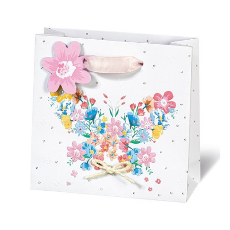 SACHET BSB 14,5X15X6CM FLOWERS & BUTTERFLY