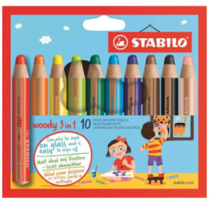 CRAYON COUL. STABILO WOODY 10PCS