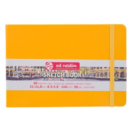 CARNET DE CROQUIS 21X14,8CM JAUNE DORÉ