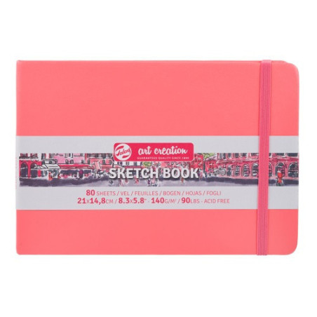 CARNET DE CROQUIS 21X14,8CM ROUGE CORAIL