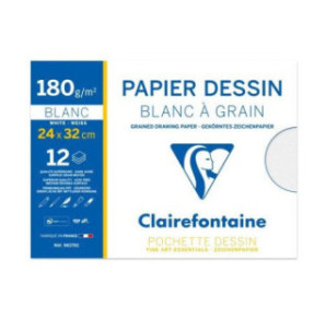 DESSIN A GRAIN CLAIREF. POCHETTE 24X32CM 12FLS 180G