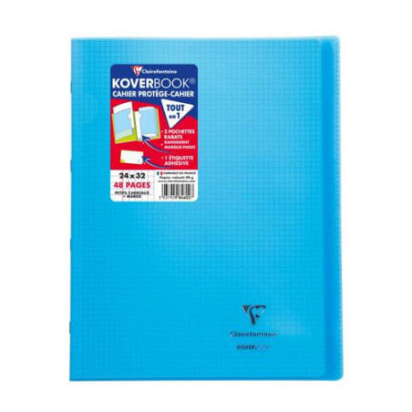 CAHIER CLAIREF. PP PIQ. A4+ QUAD.+M 48FLS BLEU