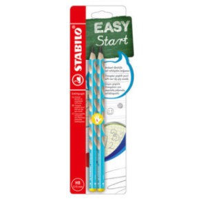 CRAYON NOIR STABILO EASYGRA. HB 2PCS GAUCH. BLEU CLAIR BLISTER