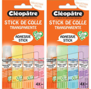 COLLE BATON CLEOPATRE 8GX4 TRANSP. PASTEL