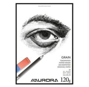 BLOC DESSIN BLANC 210X297MM A4 120G 20FLS AURORA