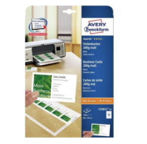 CARTES DE VISITE 85X54MM AVERY 250PCS MAT