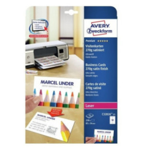 CARTES DE VISITE 85X54MM AVERY 250PCS SATIN