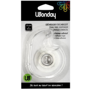 DEROULEUR MAIN 33MX19MM WONDAY + RUBAN CRYSTAL