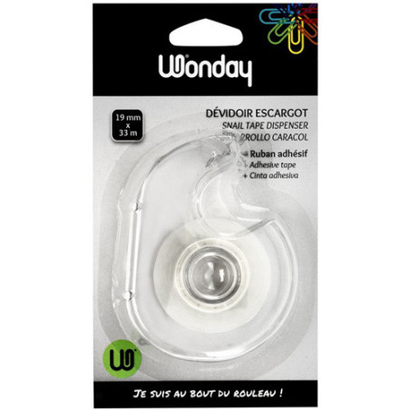 DEROULEUR MAIN 33MX19MM WONDAY + RUBAN CRYSTAL