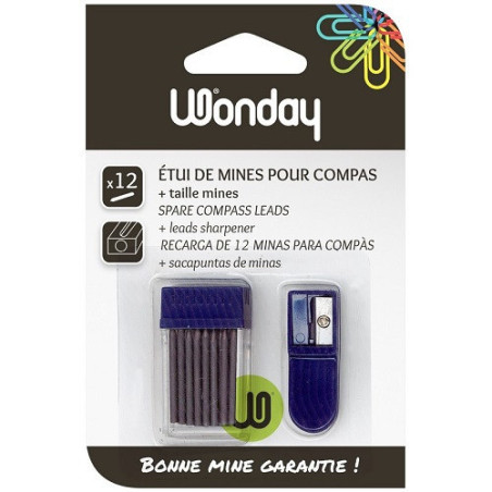 MINES COMPAS ETUI 12PCS AVEC TAILLE-MINES