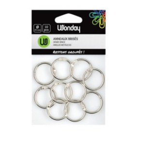 ANNEAUX BRISES 25MM GRIS METAL SACHET 10PCS