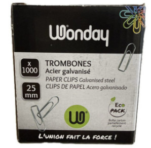 ATTACHE-LETTRES 25MM 1000PCS WONDAY