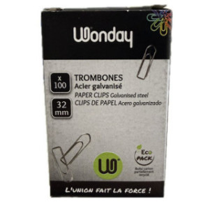 ATTACHE-LETTRES 32MM 100PCS WONDAY