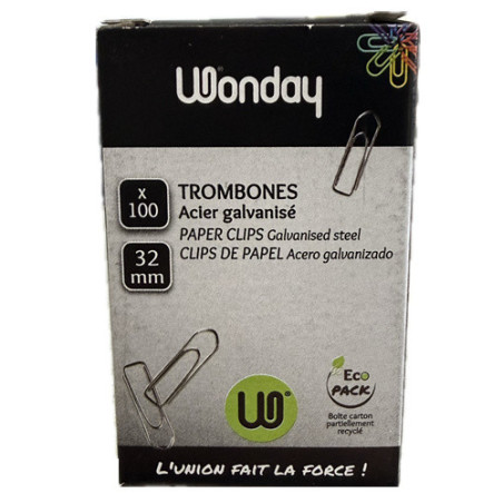ATTACHE-LETTRES 32MM 100PCS WONDAY
