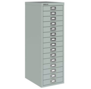 CAISSON METAL 15 TIROIRS H86CM. GRIS CLAIR