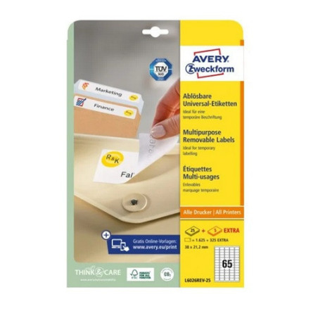 ETIQUETTE AVERY/ZWECK.A4 38,1X21,2MM 30FLS REPOS.
