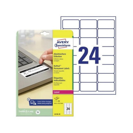 ETIQUETTE AVERY/ZWECK.A4 63,5X33,9MM 20FLS INDECOLLABLE
