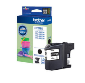 CARTOUCHE IMP. BROTHER LC221BK NOIR 260P.