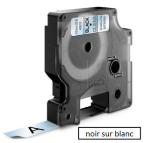 DYMO RUBAN D1 12MMX7M NOIR/BLANC (45013)