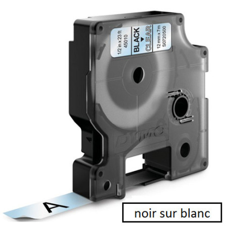 DYMO RUBAN D1 12MMX7M NOIR/BLANC (45013)