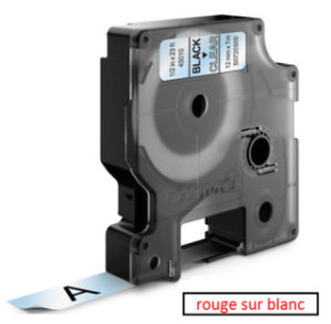 DYMO RUBAN D1 12MMX7M ROUGE/BLANC (45015)