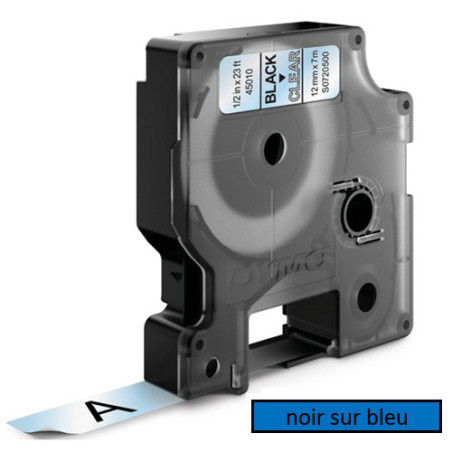 DYMO RUBAN D1 12MMX7M NOIR/BLEU (45016)